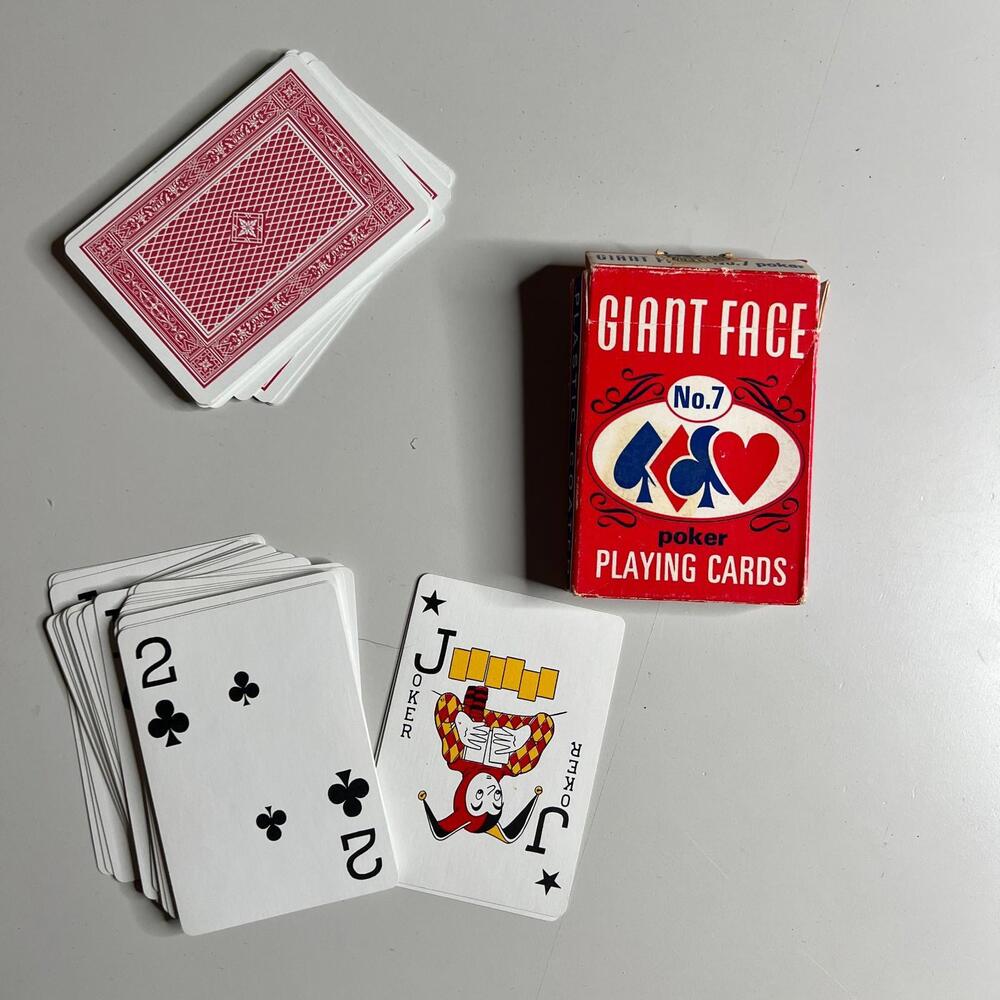 Vintage Arrco Giant Face No.7 Playing Cards Deck USA Canasta Poker